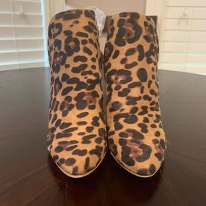 Cheetah print booties